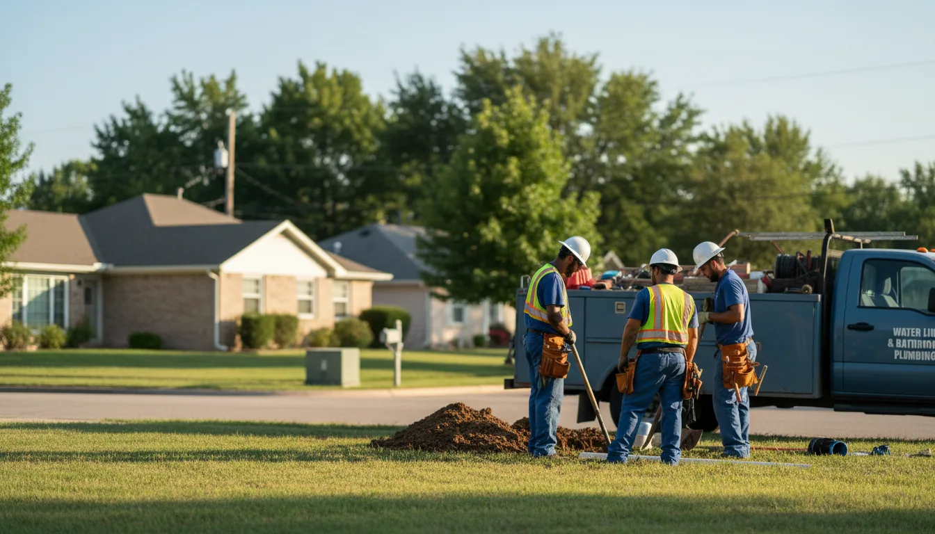 Residential water line and bathroom plumbing service in Temple, ME